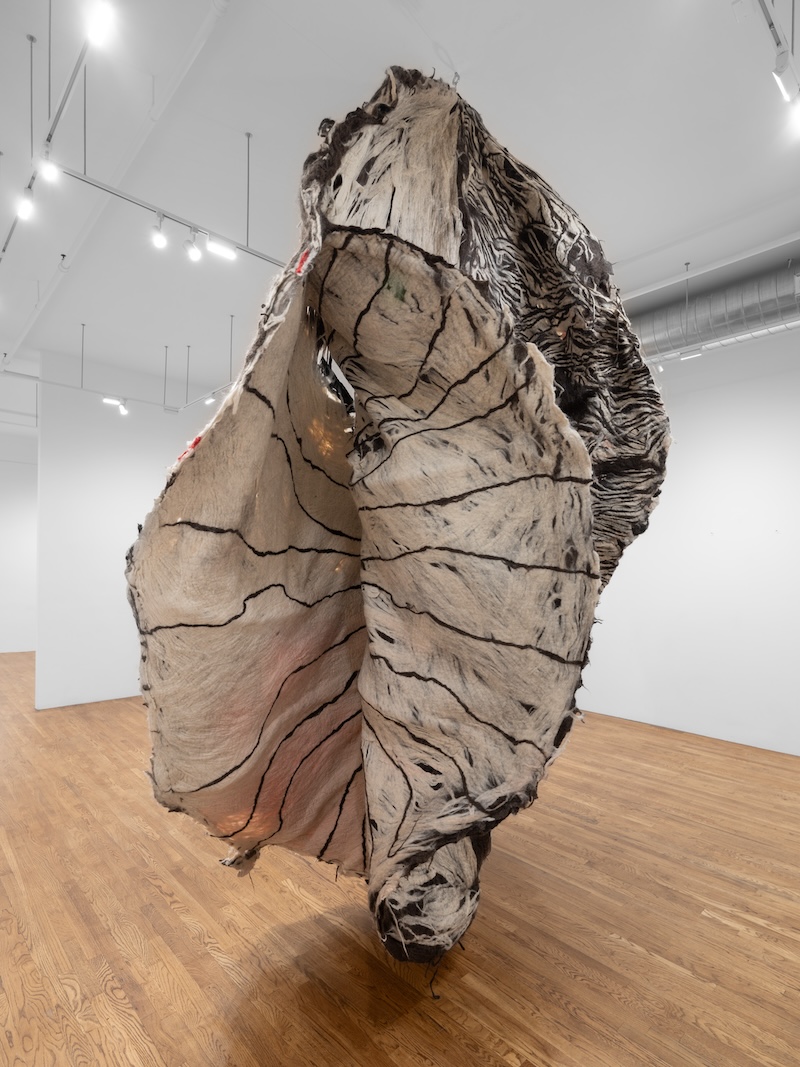 Source, 2023 Hand-dyed wool, wire 156 x 144 in. Installation view of Palo Gallery presents Sagarika Sundaram: Source